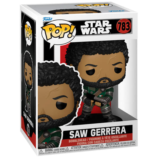Figura Funko POP! de Saw Gerrera con uniforme verde y arma - 2