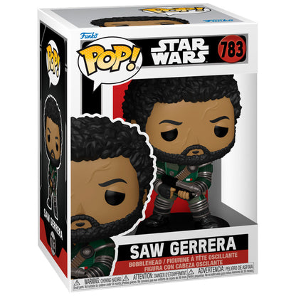 Figura Funko POP! de Saw Gerrera con uniforme verde y arma - 2