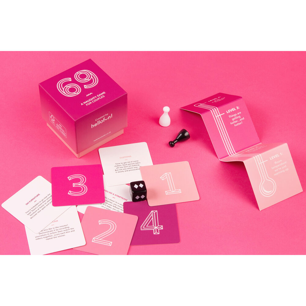 Caja rosa del juego 69 en inglés para parejas HELLOFUN! - 2