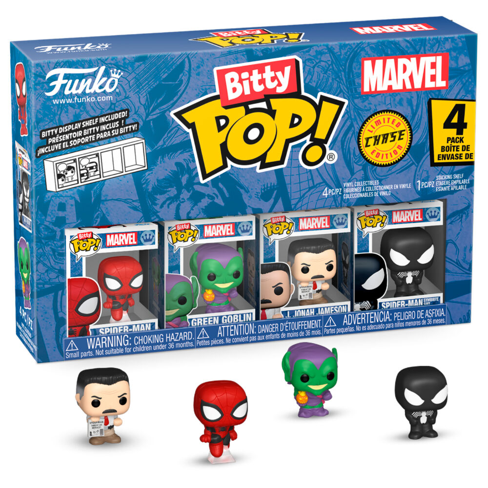 Blíster Funko Bitty Pop! Marvel Spider-Man con cuatro figuras