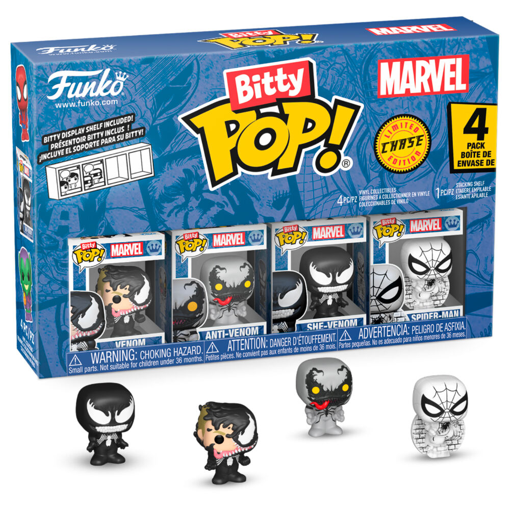 Blister FUNKO Bitty Pop! Marvel con figuras de Spider-Man y Venom