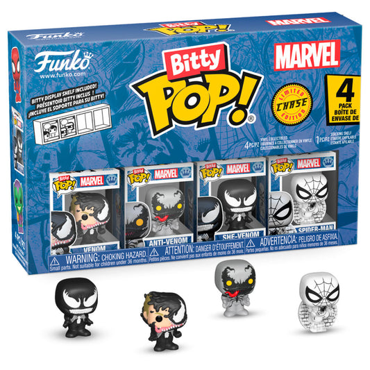 Blister FUNKO Bitty Pop! Marvel con figuras de Spider-Man y Venom