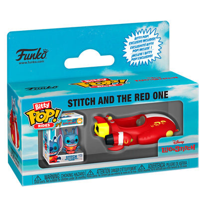 Figura Funko Bitty POP Ride de Stitch en vehículo rojo - 2