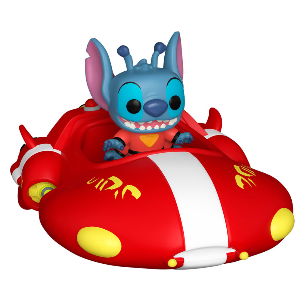 Figura Funko Bitty POP Ride de Stitch en vehículo rojo