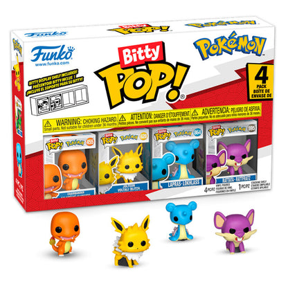 Blister FUNKO Bitty POP! Pokémon con Charmander, Jolteon, Lapras y Rattata