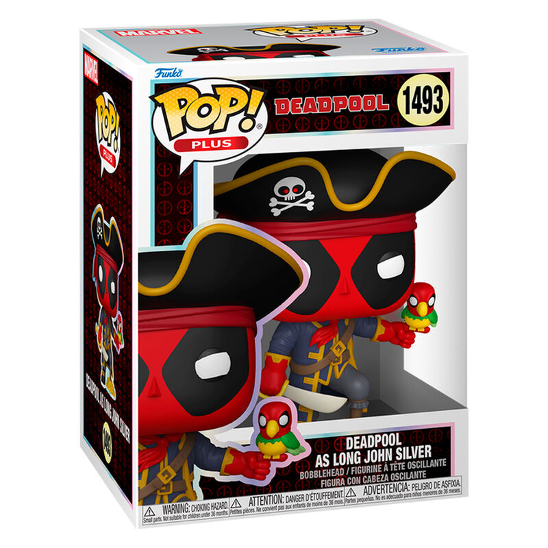 Figura Funko POP! Plus de Deadpool como pirata Long John Silver con loro y espada - 2