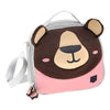Nevera portameriendas térmica con diseño de oso en marrón y rosa