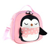 Nevera portameriendas térmica rosa con diseño de pingüino
