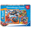 Puzzle Ravensburger Hot Wheels de 3 puzzles con coches y dinosaurios