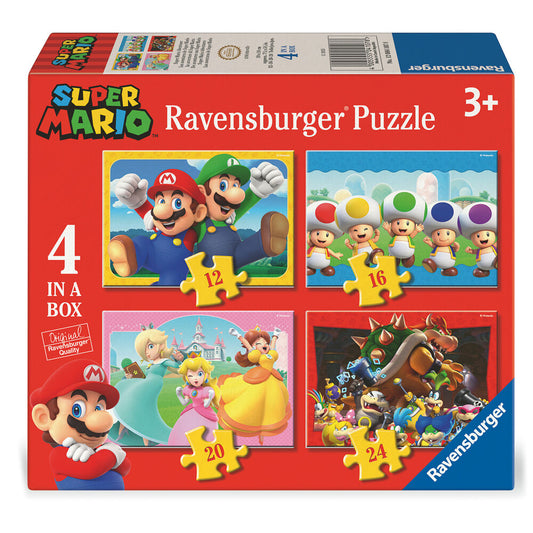 Caja con cuatro puzzles Ravensburger de Super Mario Bros