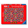 Puzzle Ravensburger Super Mario de 1000 piezas con personajes sobre fondo rojo