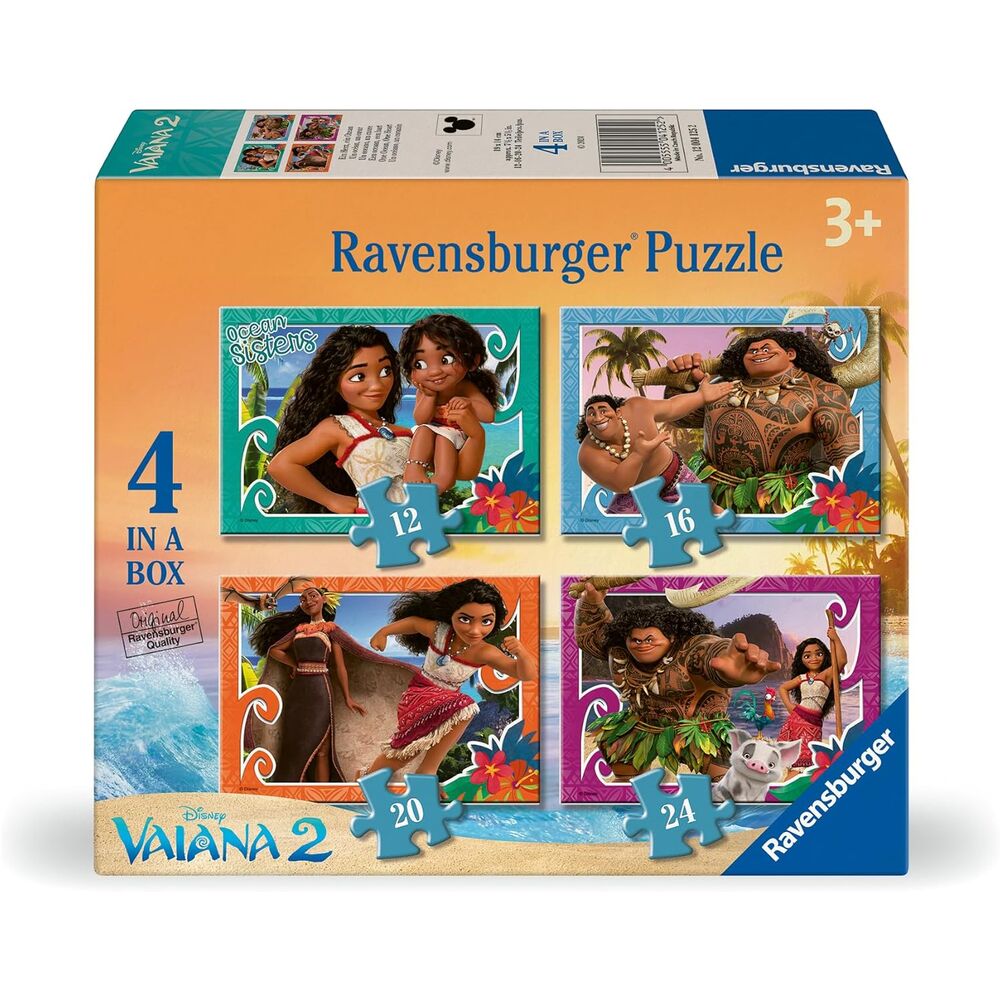 Caja de 4 puzzles Vaiana 2 Disney de Ravensburger