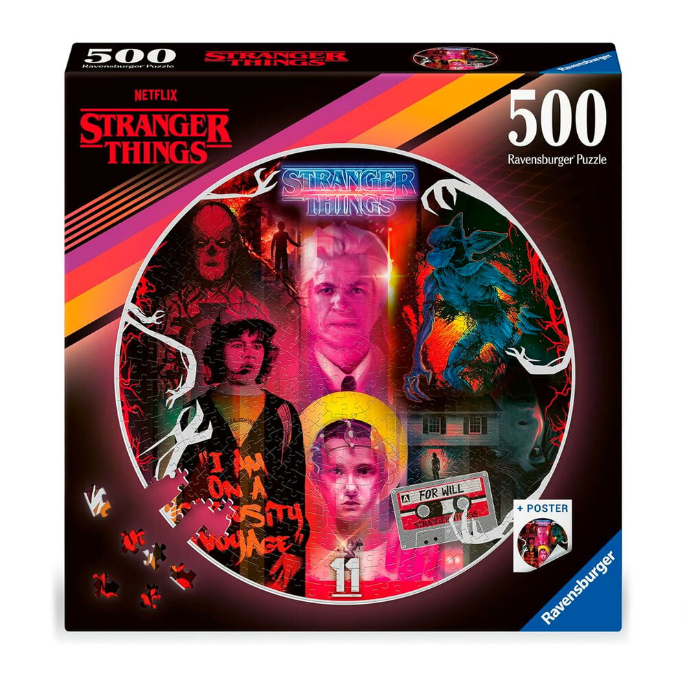 Puzzle Ravensburger de Stranger Things de 500 piezas con diseño circular