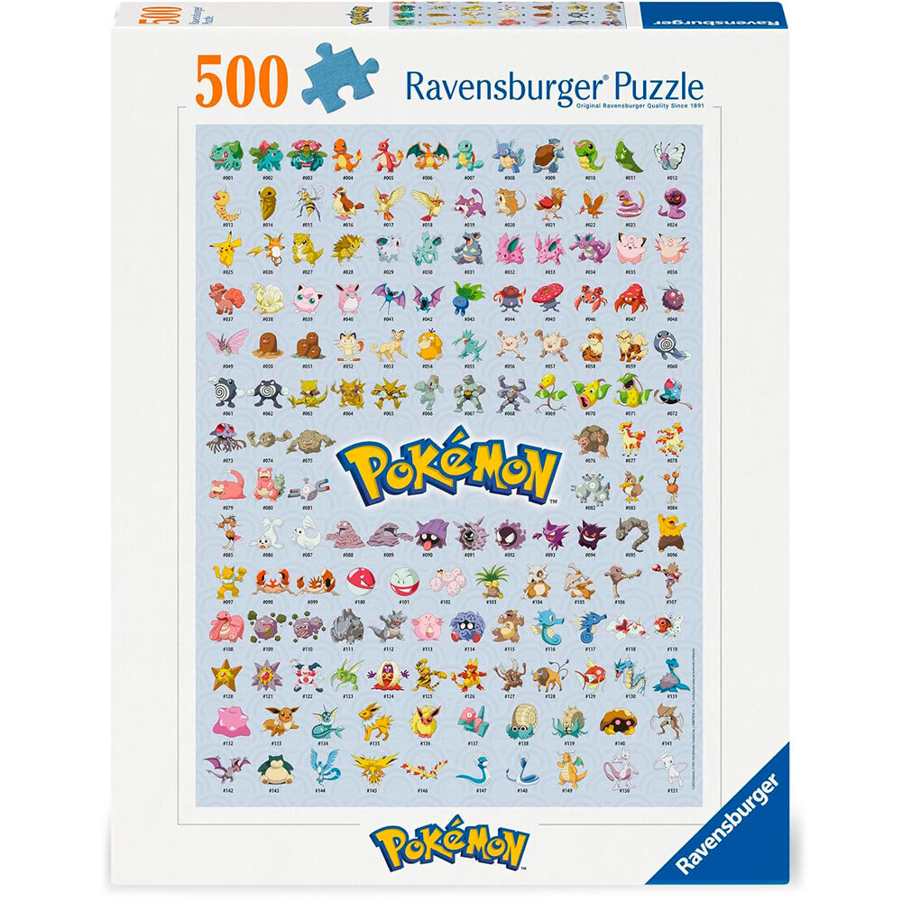 Puzzle Ravensburger Pokémon de 500 piezas con numerosos personajes