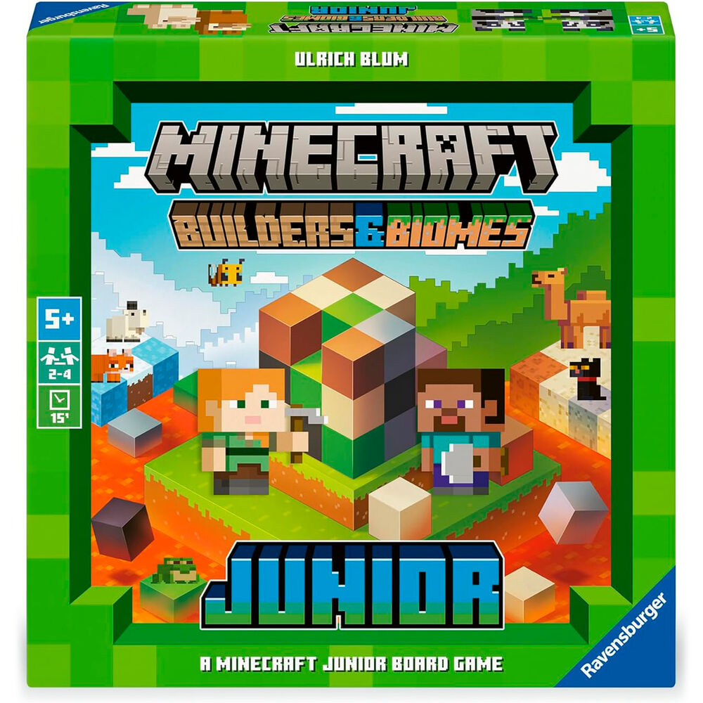 Caja del juego de mesa cooperativo Minecraft Builders & Biomes Junior de Ravensburger