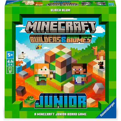 Caja del juego de mesa cooperativo Minecraft Builders & Biomes Junior de Ravensburger