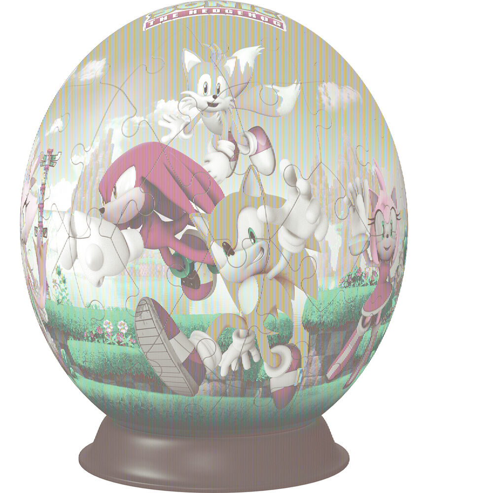 Puzzle 3D Ravensburger de Sonic the Hedgehog montado en forma de esfera - 2