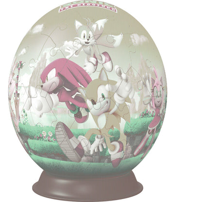Puzzle 3D Ravensburger de Sonic the Hedgehog montado en forma de esfera - 2