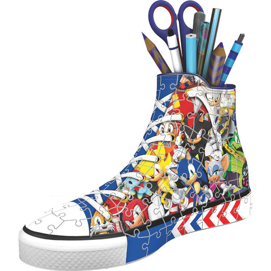 Portalápices 3D con forma de zapatilla de Sonic