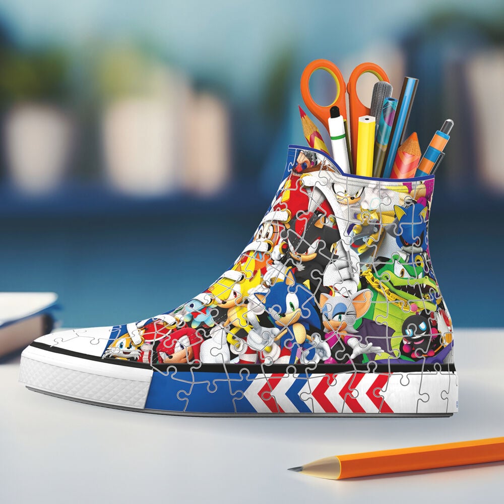 Portalápices 3D con forma de zapatilla de Sonic - 2