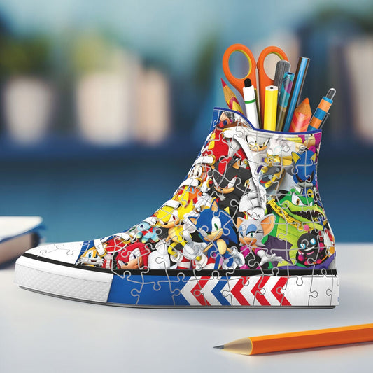 Portalápices 3D con forma de zapatilla de Sonic - 2