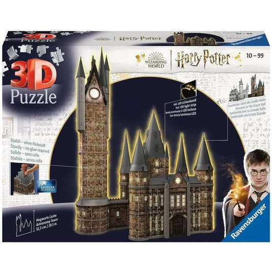 Puzzle 3D Ravensburger del Castillo de Hogwarts con luz LED
