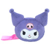Bolso de peluche morado de Kuromi con cinta rosa