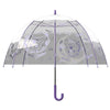 Paraguas burbuja transparente de Kuromi Hello Kitty con mango morado