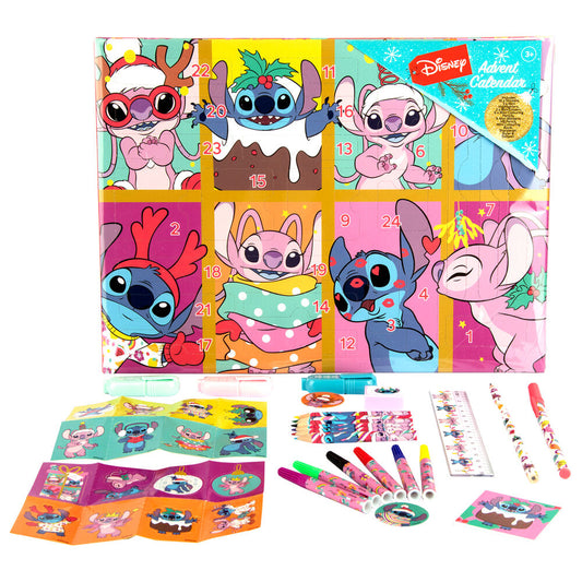 Calendario de Adviento Stitch Disney con material de papelería