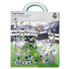 Libro de pegatinas 3D reutilizables del Real Madrid con diseño de estadio y fútbol