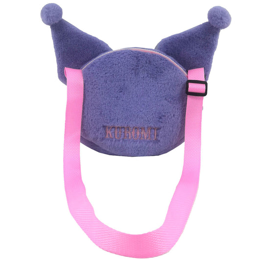 Bolso de peluche morado de Kuromi con cinta rosa - 2