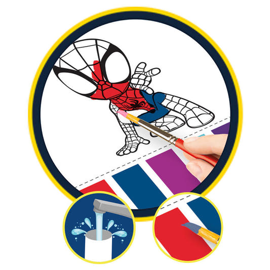 Estación de dibujo Roll & Go de Spidey Marvel con rotuladores, ceras y rollo de papel - 2