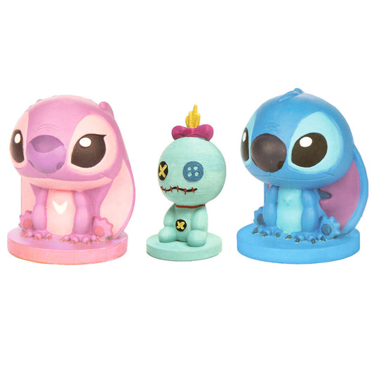 Set Disney Stitch con tres figuras de escayola, pinturas y pincel - 2