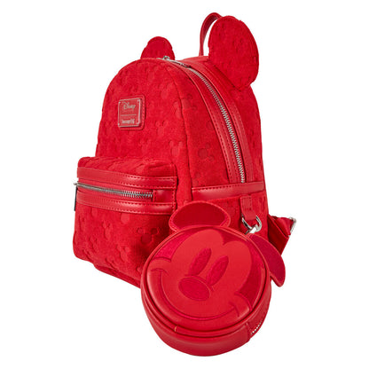 Mochila roja de Mickey Disney Loungefly con monedero a juego - 2