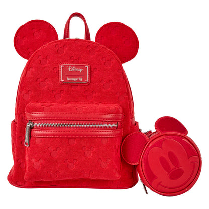 Mochila roja de Mickey Disney Loungefly con monedero a juego