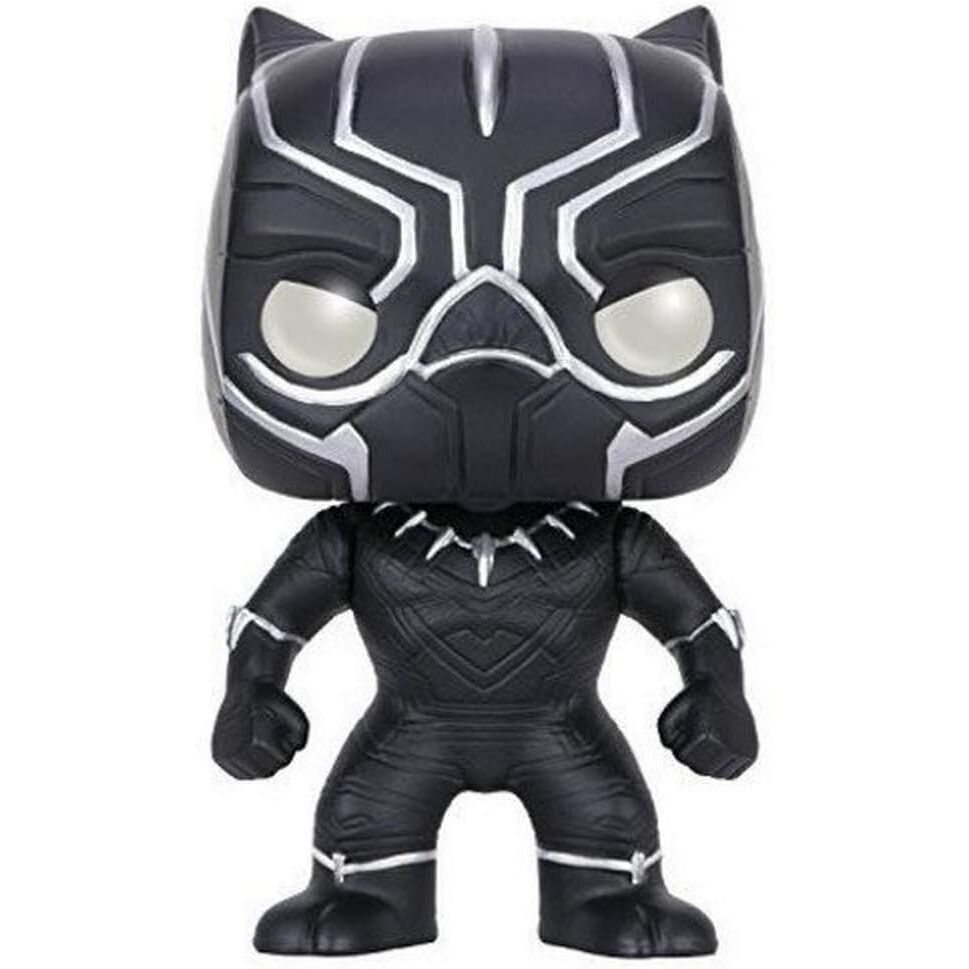 Figura FUNKO POP! de Black Panther con traje negro y detalles blancos