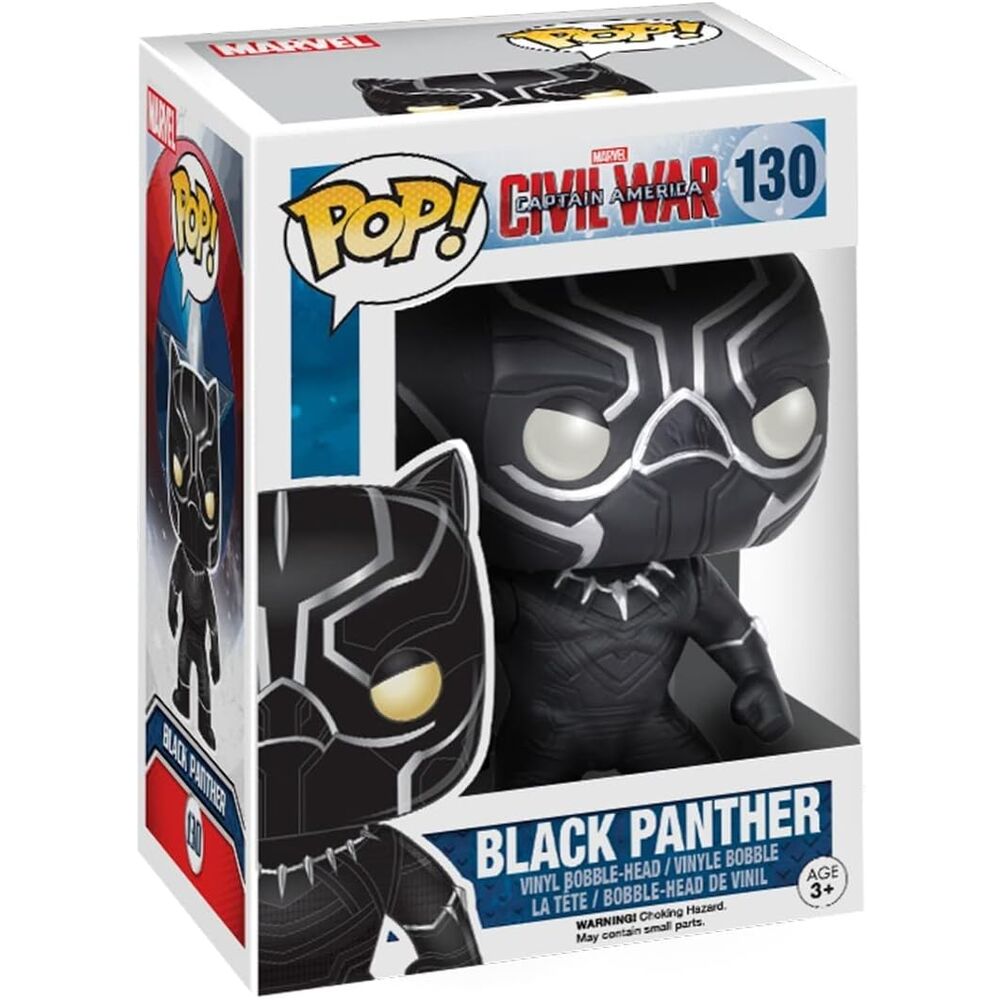 Figura FUNKO POP! de Black Panther con traje negro y detalles blancos - 3