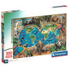 Puzzle Clementoni de 300 piezas con mapamundi y animales