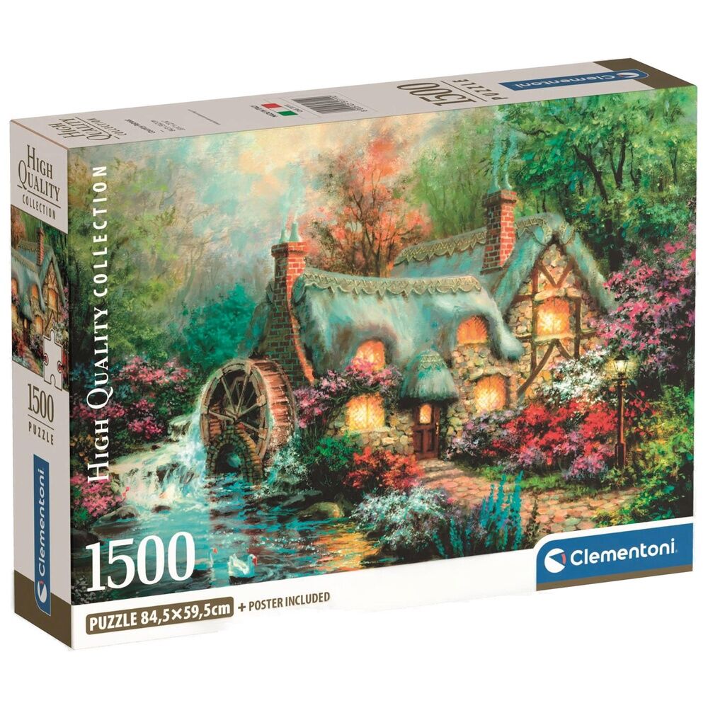 Puzzle Clementoni Country Retreat de 1500 piezas con casa campestre y molino de agua