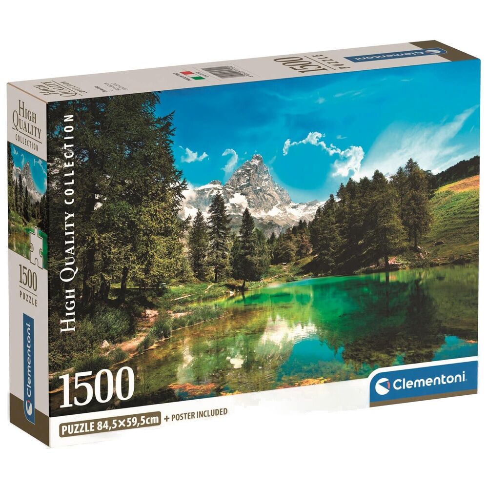 Puzzle Clementoni Blue Lake de 1500 piezas con lago y montañas