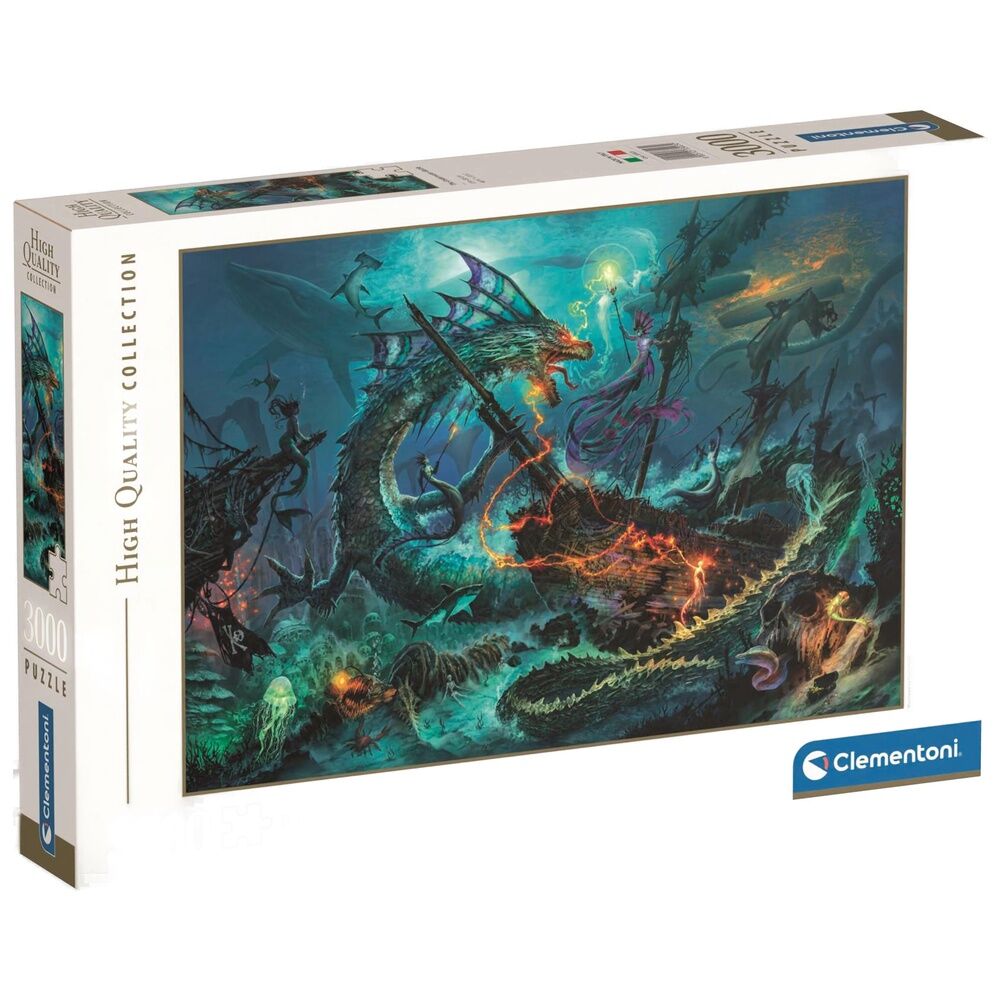 Puzzle Clementoni The Underwater Battle de 3000 piezas con escena submarina de fantasía