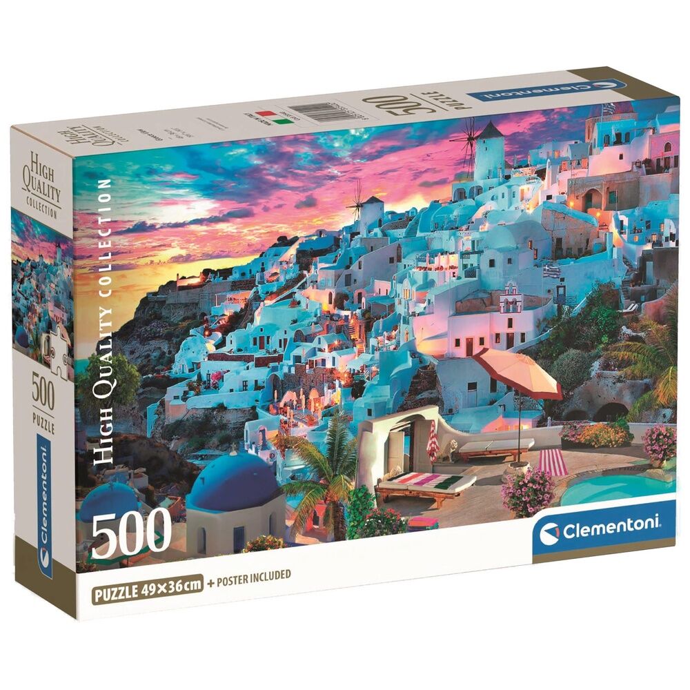 Puzzle Clementoni Greece View de 500 piezas con paisaje costero de Grecia