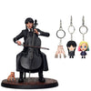 Figura de Miércoles tocando el violonchelo con llaveros temáticos