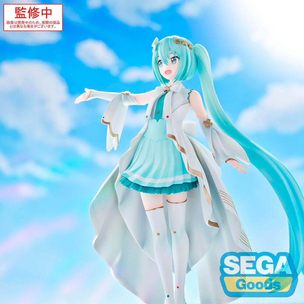 Figura Luminasta de Hatsune Miku con vestido blanco y turquesa - 3