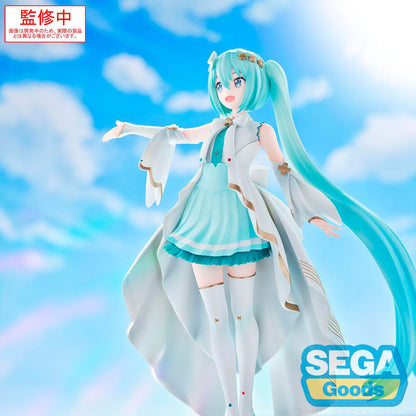 Figura Luminasta de Hatsune Miku con vestido blanco y turquesa - 3