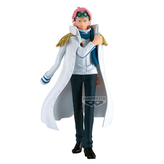 Figura de Koby de One Piece con abrigo blanco y gafas verdes