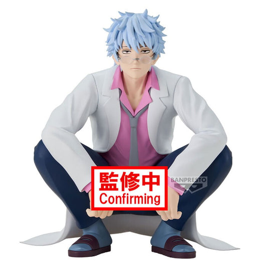 Figura de Ginpachi Sakata de Gintama con gafas, camisa rosa y chaqueta blanca