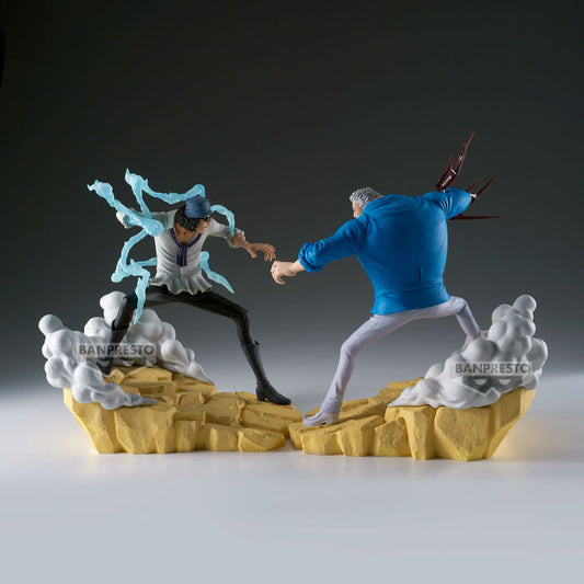 Figura de Kuzan de One Piece Banpresto con efecto azul y base rocosa - 3