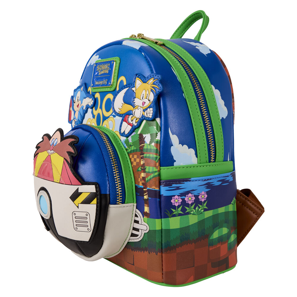 Mochila Loungefly de Sonic the Hedgehog con Sonic, Tails y Eggman - 3