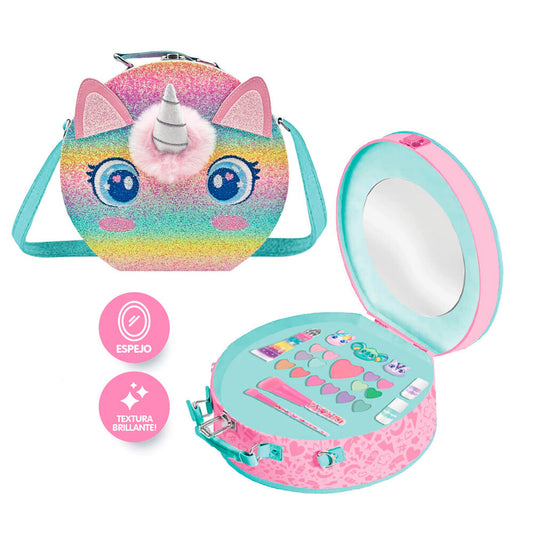 Maletín cosmético Sweet Dreams de unicornio con espejo interior